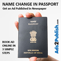 Name Change Ad in Newspaper for Passport