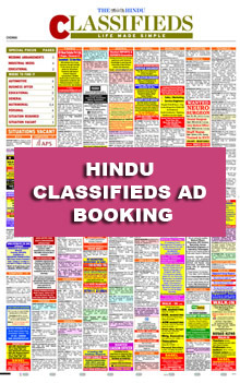 The Hindu Classifieds Ad Booking