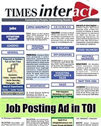Job Posting Ad in Times of India